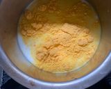 A picture of step 1 of French Toast on Milk-Based Mango Custard.