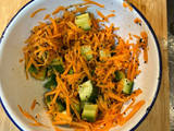 Chicken tikka on naan with fragrant salad
