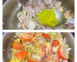 A picture of step 1 of Matar Paneer.