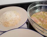 A picture of step 3 of Fried pesto chicken!!.