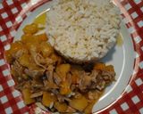 Foto del passaggio 1 della ricetta Riso bollito con pollo avanzato e peperone giallo e una patata
