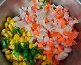 A picture of step 1 of Corn 🥗 with vegetable salad.
