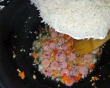 A picture of step 4 of Teriyaki rice, chicken salad with honey and orange dressing.