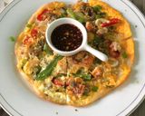 Gambar langkah 6 resipi Haemul Pajeon (Korean Seafood Pancake).