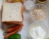 A picture of step 1 of Oats veggies sandwich.