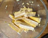 A picture of step 2 of Sweet corn on the cob "ribs".