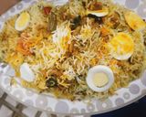 A picture of step 8 of Signature layered(taywali)Biryani.