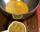 A picture of step 1 of Thinai Pongal: (Foxtail Millets).