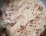 A picture of step 6 of Spaghetti with mushroom#themechallenge.