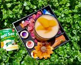 Hình bước làm 2 của món Cafe sữa đào