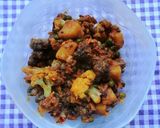 A picture of step 8 of Dry purple Cauliflower bhaji.