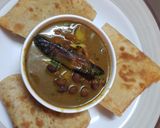 A picture of step 3 of Chana veg with paratha.