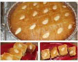 A picture of step 12 of Basbousa/Semolina cake.