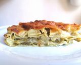 A picture of step 7 of Pesto Lasagna with Potatoes and Green Beans.