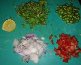 A picture of step 2 of Paneer Potato laziz.