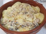 Patatas con nata y champiñones
