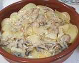 Foto del paso 4 de la receta: Patatas con nata y champiñones