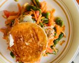 Foto del paso 5 de la receta: Ensalada de judías verdes con tortita de patata y queso de cabra
