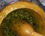 A picture of step 1 of Inside the Box - Truffle Fettuccine with Pistachio and Saffron Pesto.