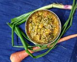 A picture of step 4 of Bhogi bhaji.