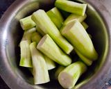 A picture of step 1 of Stuffed torai in onion gravy.