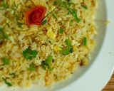 A picture of step 4 of Instant Egg fried rice.
