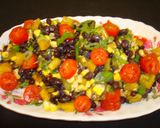 A picture of step 3 of Black Bean Salad with Corn and Roasted Peppers.