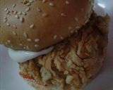 A picture of step 1 of Zinger burger.