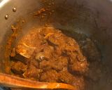 A picture of step 1 of Leftover Beef Qorma Pilao Qorma flip into Qorma Pilao.