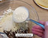 Une image de l'étape 5 de Crêpes salées Champignons ricotta et mozzarella.