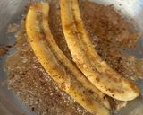 A picture of step 2 of Bananas Foster.