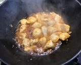 Une image de l'étape 6 de Poulet aux poivrons rouges crème et parmesan.
