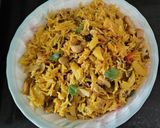 A picture of step 7 of Mushroom potato biryani.