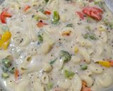 A picture of step 7 of Baked Chifferi with Veggies and White Sauce.