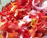 A picture of step 2 of Shredded beef,Irish and veggies sauce.