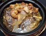 Hình bước làm 5 của món Cá rô đồng kho dưa cải
