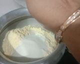 A picture of step 1 of Besan mithai.