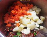 A picture of step 4 of Brown Lentils with Vegetables and Pasta.