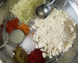 A picture of step 2 of Gum berry (gunda) and raw mango sabji.