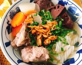 Hình bước làm 3 của món Nui nấu sườn non