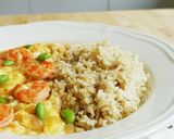 A picture of step 9 of Scrambled Eggs & Shrimp Over Rice.