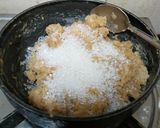 A picture of step 4 of Gehun Na Lot No Shiro (Gujarati sweet for lunch).
