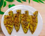 Hình bước làm 4 của món Cá chỉ vàng muối sả và nghệ chiên