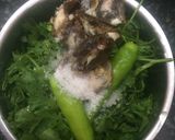 A picture of step 1 of 4 ingredients green chatpata chutney.
