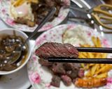 Hình bước làm 5 của món Beefsteak - bít tết 😅 kiểu nửa âu nửa á