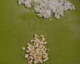 A picture of step 2 of Fideuá with Cuttlefish, Shrimp, and Aioli.