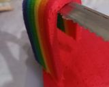 Foto langkah ke 4 dari resep Mini Roll Rainbow Cake.