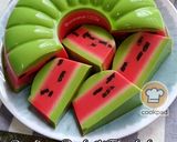 Gambar langkah 11 resipi Puding Biskut Tembikai.