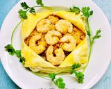 Hình bước làm 3 của món Cơm Chiên Kim Chi+Thịt Xông Khói+Tôm