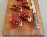 A picture of step 3 of Toasted Bread with Roasted Peppers and Anchovy Fillets.